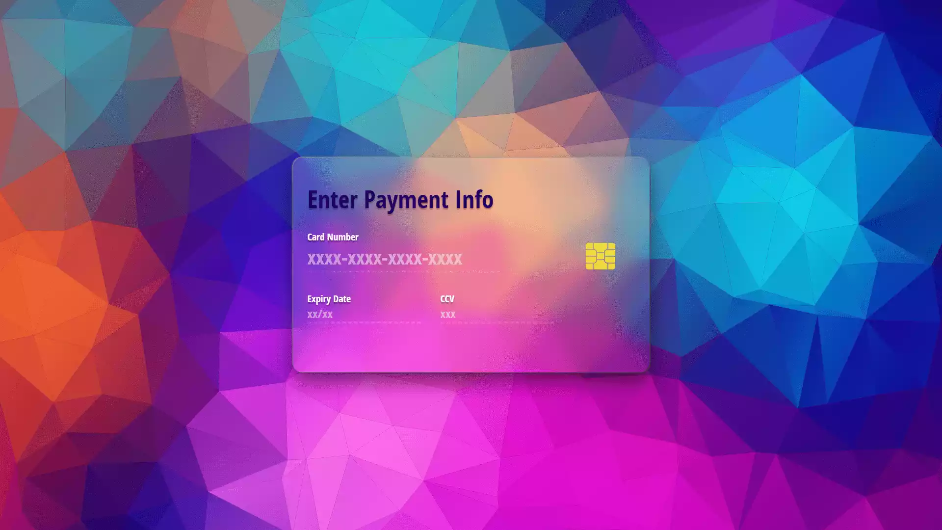 Frosted Glass Credit Card Form using HTML, CSS and JavaScript