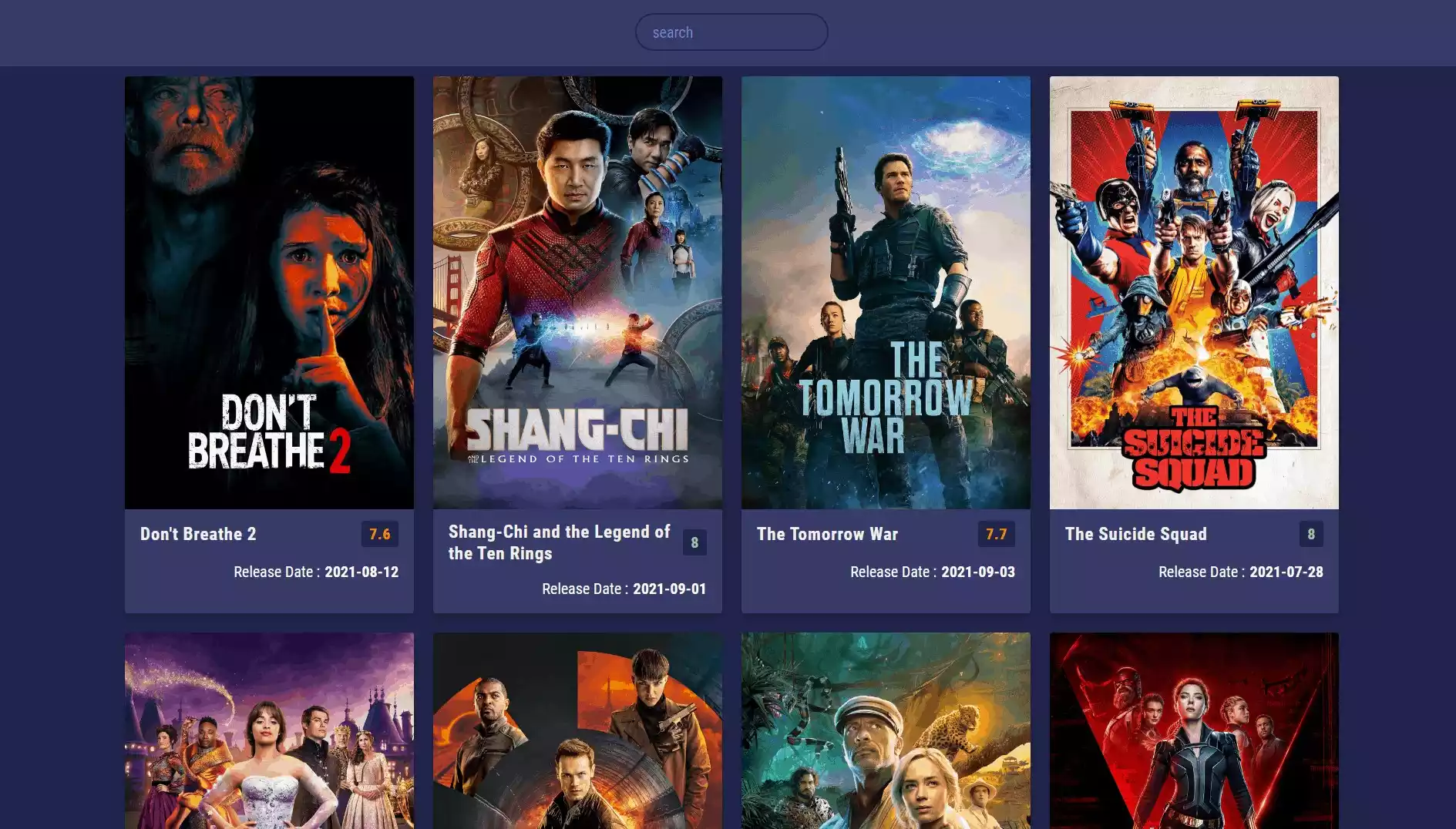 Movie List App using HTML, CSS and JavaScript