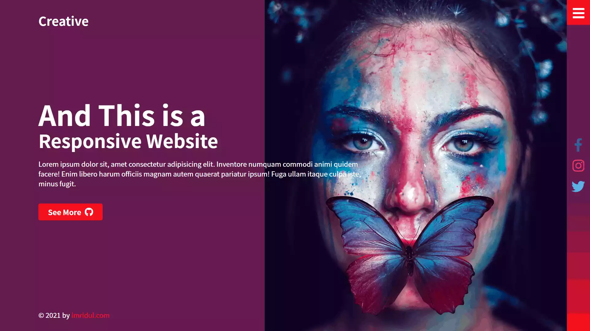 Responsive Homepage using HTML, CSS and JavaScript
