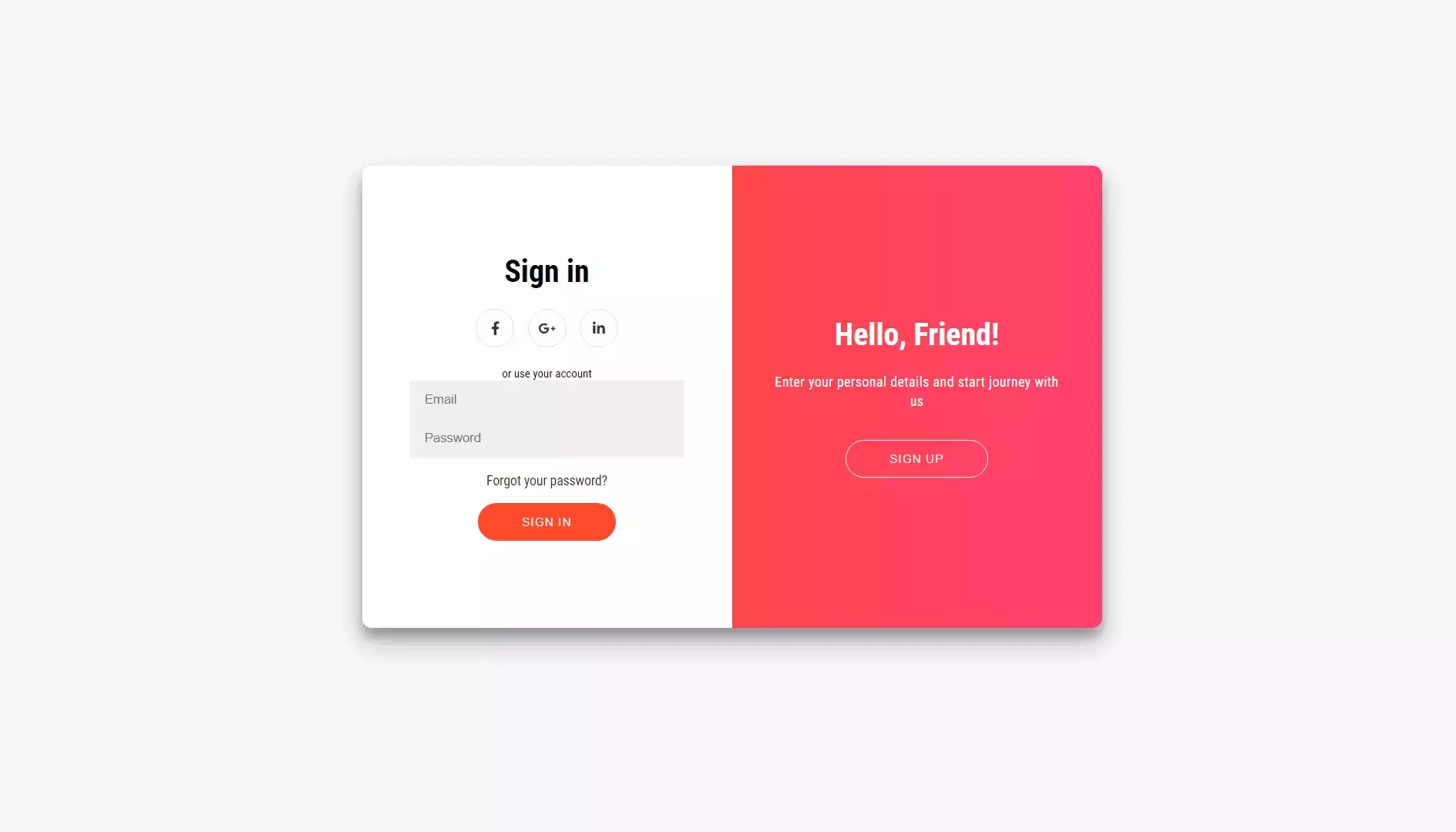 Sliding Form using HTML, CSS and JavaScript
